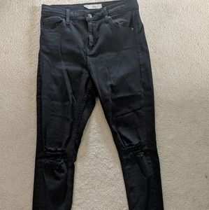 Topshop Moto Jamie jeans- black with knee holes